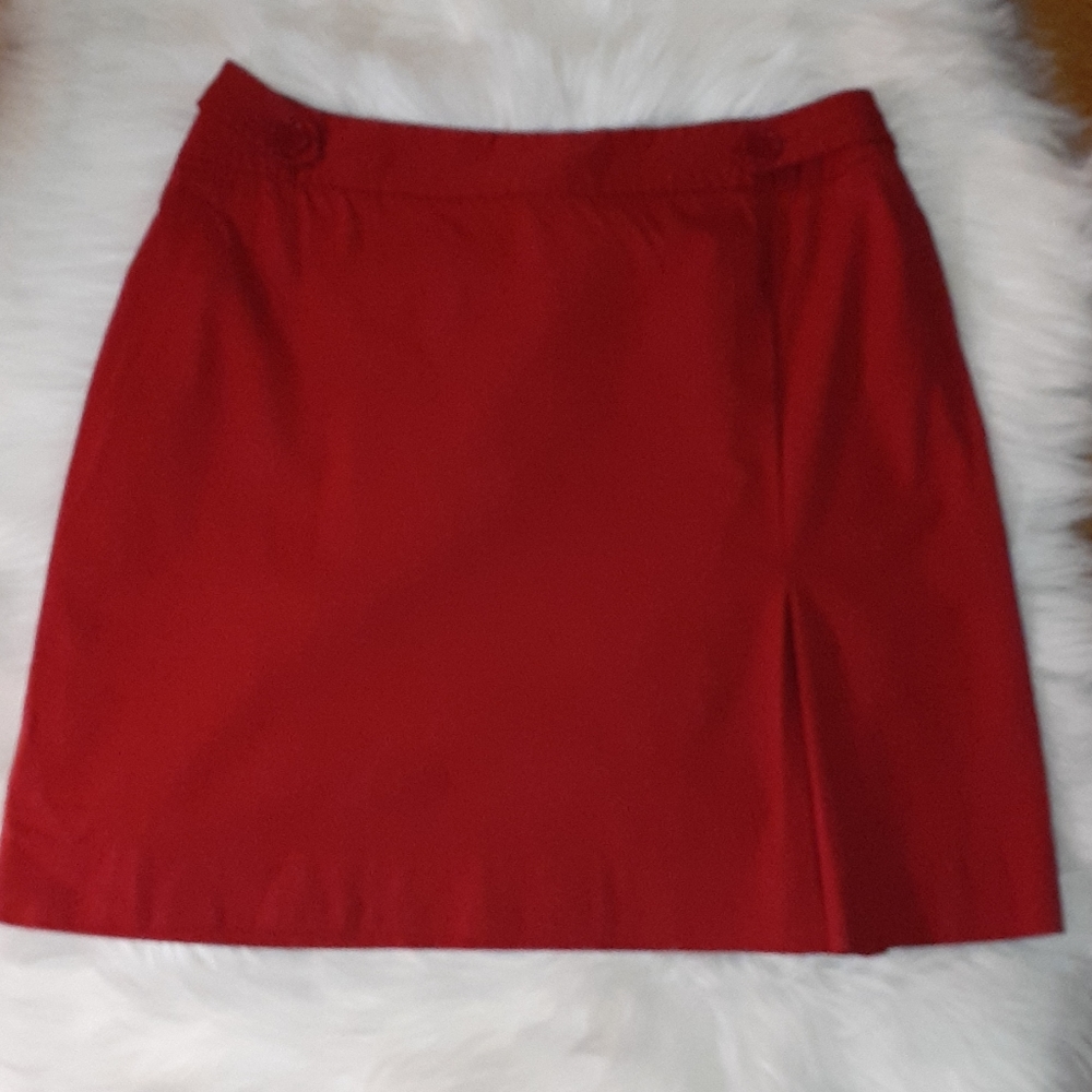 Ann Taylor Stretch Red Pencil Miniskirt Sz 10
